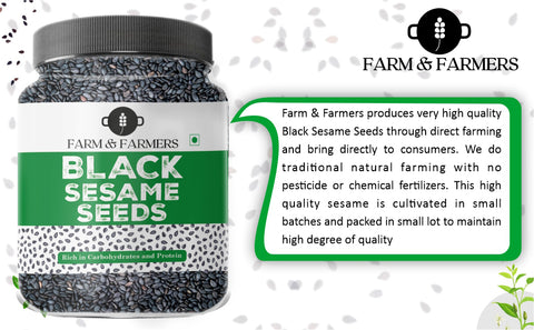 Farm & Farmers Organic Fresh Healthy Seeds, Superfoods, Nutritious Edible Seeds for Eating Packed with Minerals and Vitamins, Kaale Til (Black Sesame Seeds, 250 Gram)