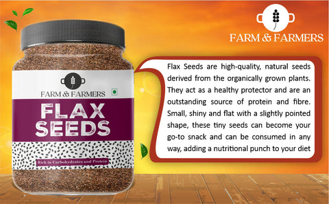 Farm & Farmers Organic Fresh Healthy Seeds, Superfoods, Nutritious Edible Seeds for Eating Packed with Minerals and Vitamins, Omega 3 Rich Alsi Seeds (Flax Seeds, 1 Kg)